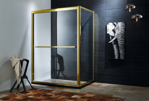 Golden Frame Clear Toughen Glass Shower Bathroom / Shower Enclosure (R656A)